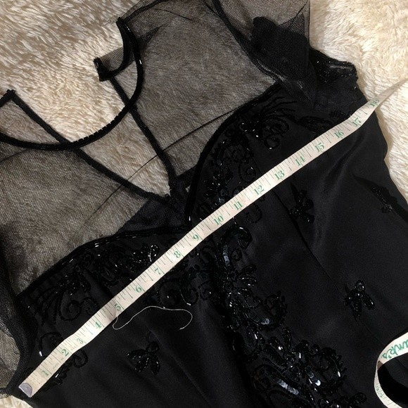 Vintage Black Beaded Silk Cocktail Dress by A.J.Bari for Lord & Taylor - Picture 9 of 14